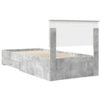 Bed Frame with Drawer Concrete Grey 90 x 190 cm Engineered Wood