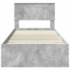 Bed Frame with Drawer Concrete Grey 90 x 190 cm Engineered Wood