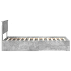 Bed Frame with Drawer Concrete Grey 90 x 190 cm Engineered Wood