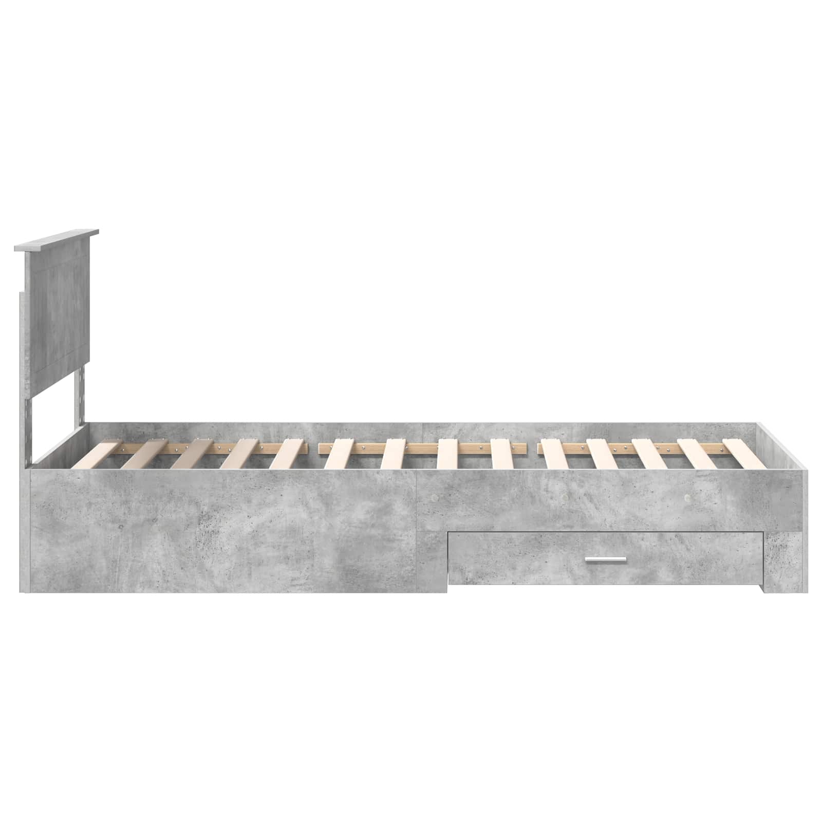 Bed Frame with Drawer Concrete Grey 90 x 190 cm Engineered Wood