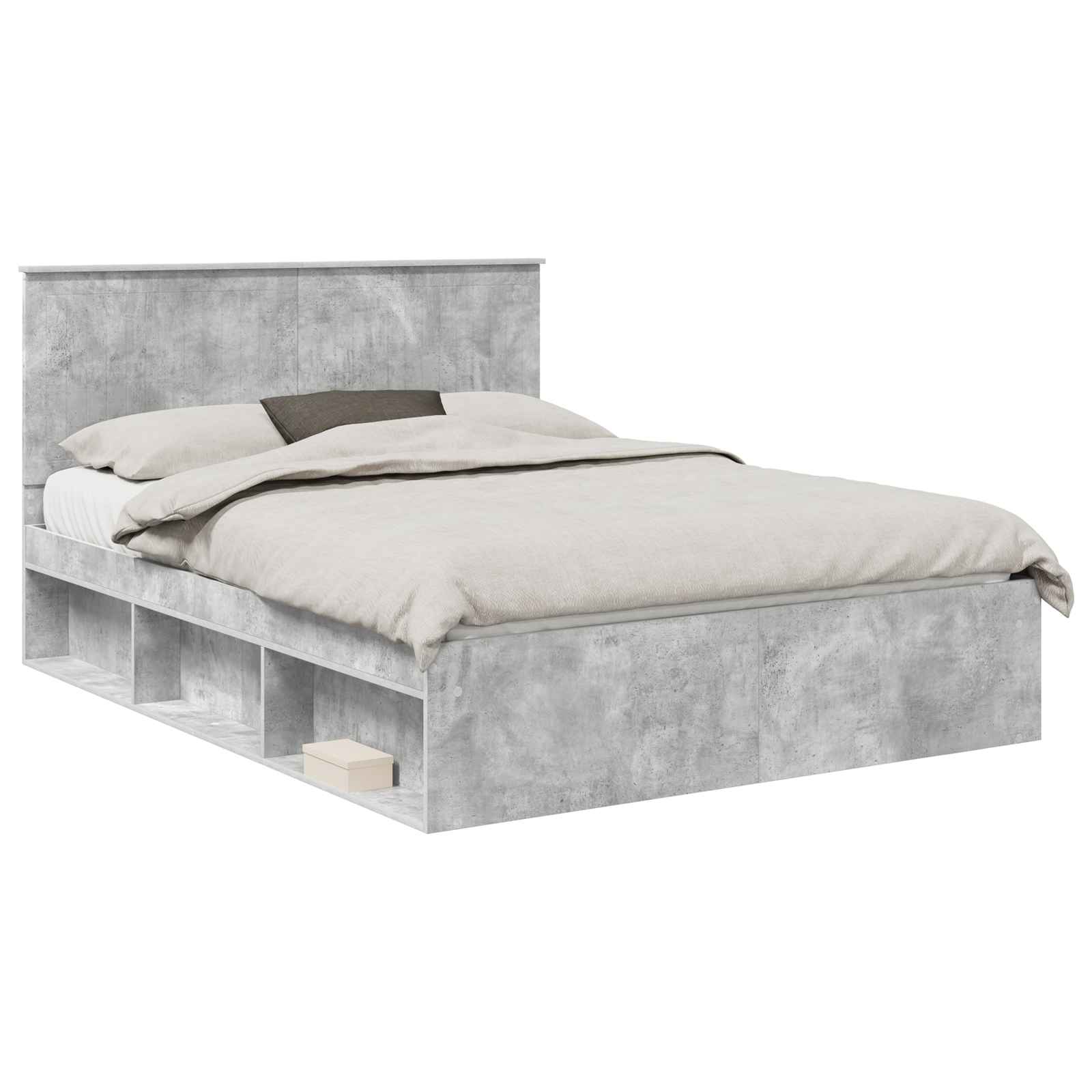 Bed Frame Concerte Grey 150 x 200 cm Solid Pine Wood