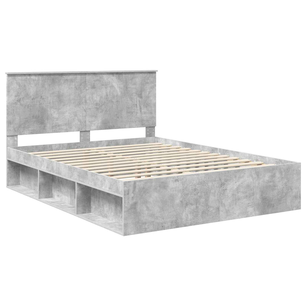 Bed Frame Concerte Grey 150 x 200 cm Solid Pine Wood