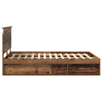 Bed Frame with Headboard Old Wood 135 x 190 cm Solid Pine Wood