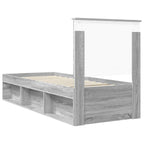 Bed Frame Grey Sonoma 75 x 190 cm Solid Pine Wood