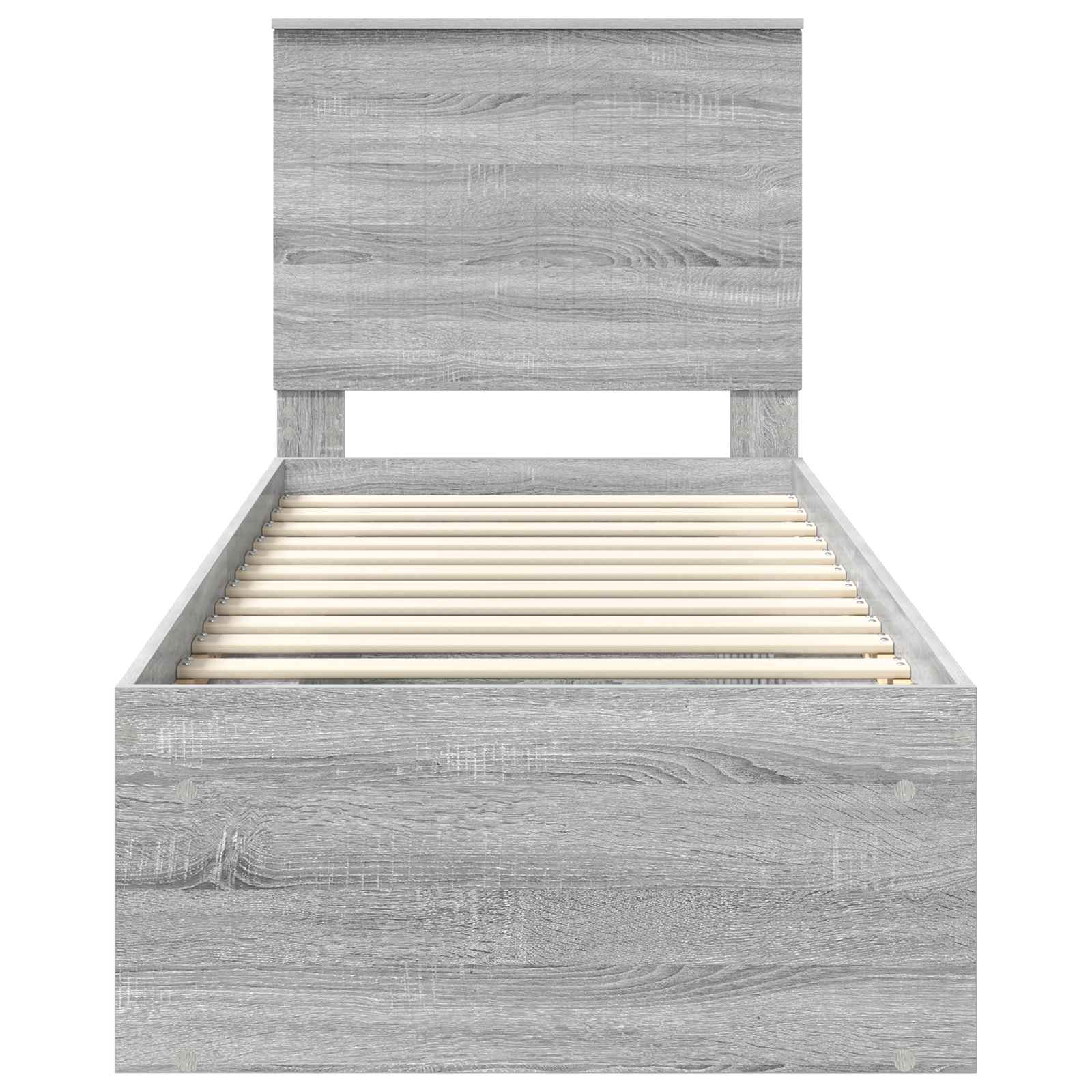 Bed Frame Grey Sonoma 75 x 190 cm Solid Pine Wood