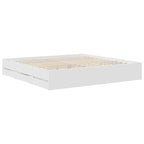 Bed Frame with Drawer White 200 x 200 cm Engineer Wood