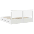Bed Frame with Drawer White 200 x 200 cm Engineer Wood
