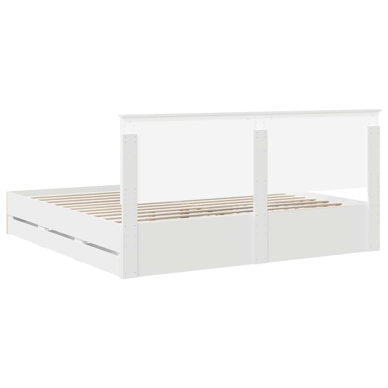 Bed Frame with Drawer White 200 x 200 cm Engineer Wood