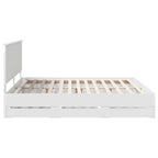 Bed Frame with Drawer White 200 x 200 cm Engineer Wood