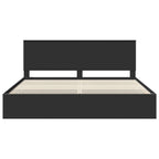 Bed Frame with Drawer Black 200 x 200 cm Engineer Wood