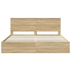 Bed Frame with Drawer Sonoma Oak 200 x 200 cm Engineer Wood