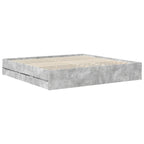 Bed Frame with Drawer Concrete Grey 200 x 200 cm Engineer Wood