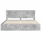 Bed Frame with Drawer Concrete Grey 200 x 200 cm Engineer Wood