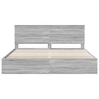 Bed Frame with Drawer Grey Sonoma 200 x 200 cm Engineer Wood