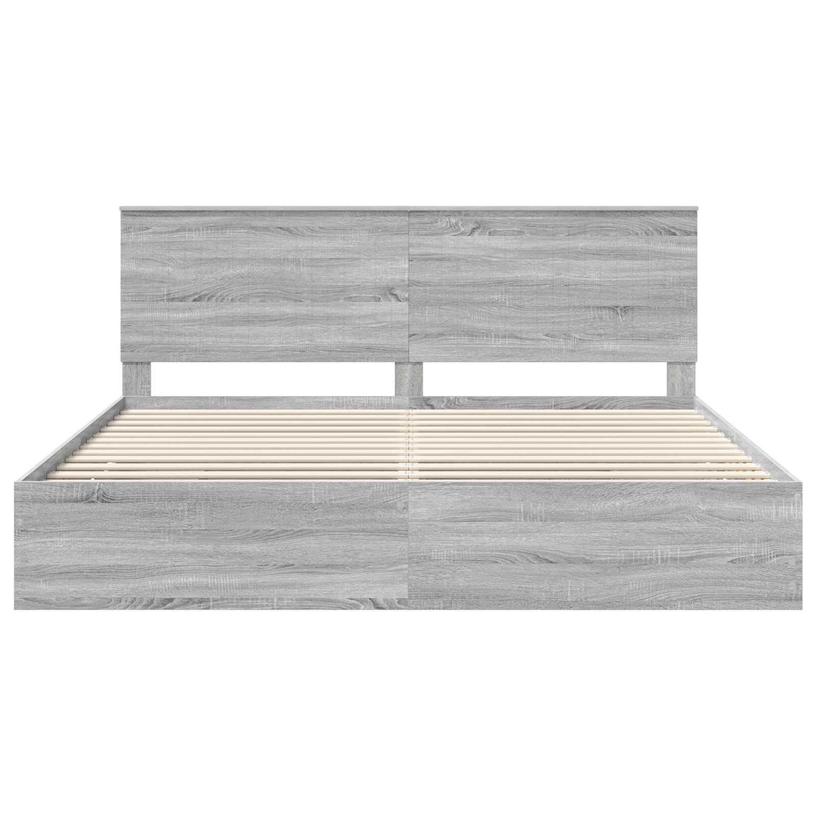 Bed Frame with Drawer Grey Sonoma 200 x 200 cm Engineer Wood