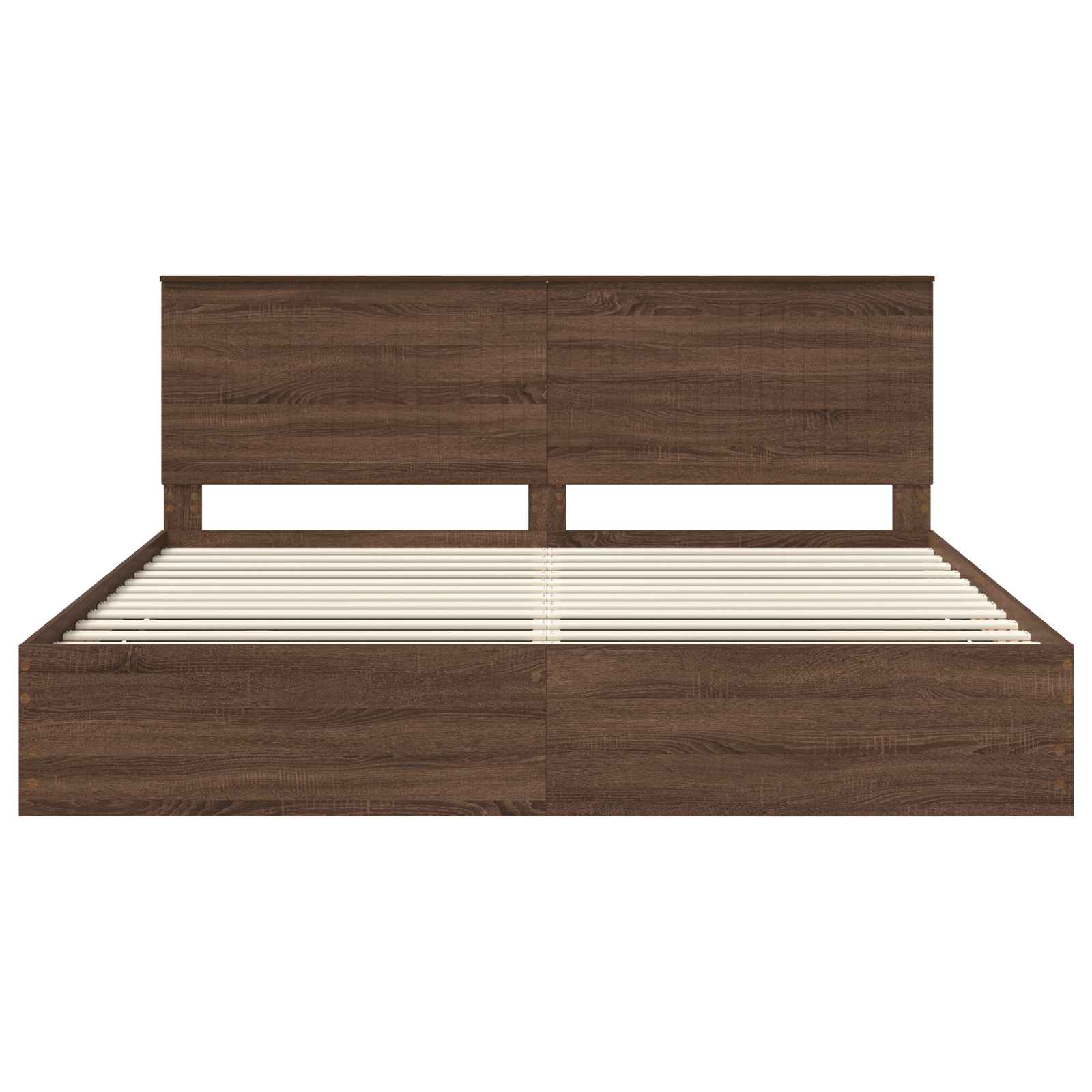 Bed Frame with Drawer Brown Oak 200 x 200 cm Engineer Wood