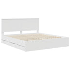 Bed Frame with Drawer White 180 x 200 cm Engineer Wood