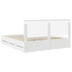 Bed Frame with Drawer White 180 x 200 cm Engineer Wood