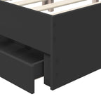 Bed Frame with Drawer Black 180 x 200 cm Engineer Wood