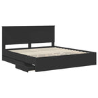 Bed Frame with Drawer Black 180 x 200 cm Engineer Wood