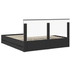 Bed Frame with Drawer Black 180 x 200 cm Engineer Wood
