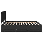 Bed Frame with Drawer Black 180 x 200 cm Engineer Wood