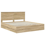 Bed Frame with Drawer Sonoma Oak 180 x 200 cm Engineer Wood