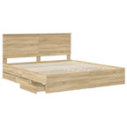 Bed Frame with Drawer Sonoma Oak 180 x 200 cm Engineer Wood