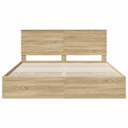Bed Frame with Drawer Sonoma Oak 180 x 200 cm Engineer Wood