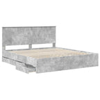 Bed Frame with Drawer Concrete Grey 180 x 200 cm Engineer Wood