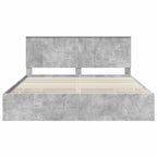 Bed Frame with Drawer Concrete Grey 180 x 200 cm Engineer Wood