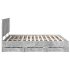 Bed Frame with Drawer Concrete Grey 180 x 200 cm Engineer Wood