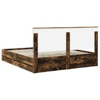 Bed Frame with Drawer Smoked Oak 180 x 200 cm Engineer Wood