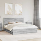 Bed Frame with Drawer Grey Sonoma 180 x 200 cm Engineer Wood