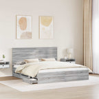 Bed Frame with Drawer Grey Sonoma 180 x 200 cm Engineer Wood