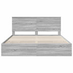 Bed Frame with Drawer Grey Sonoma 180 x 200 cm Engineer Wood