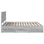 Bed Frame with Drawer Grey Sonoma 180 x 200 cm Engineer Wood