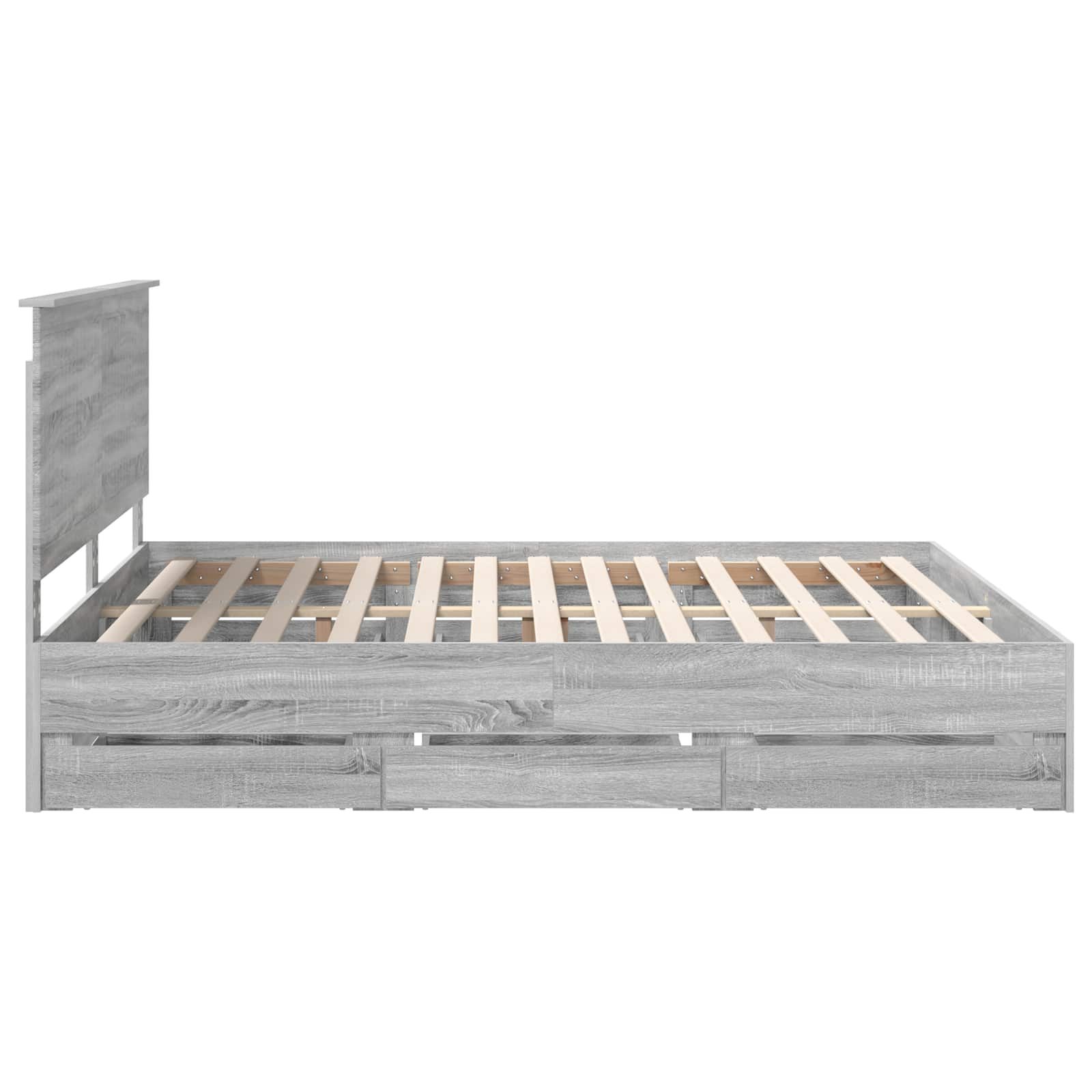 Bed Frame with Drawer Grey Sonoma 180 x 200 cm Engineer Wood