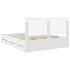 Bed Frame with Drawer White 160 x 200 cm Engineer Wood