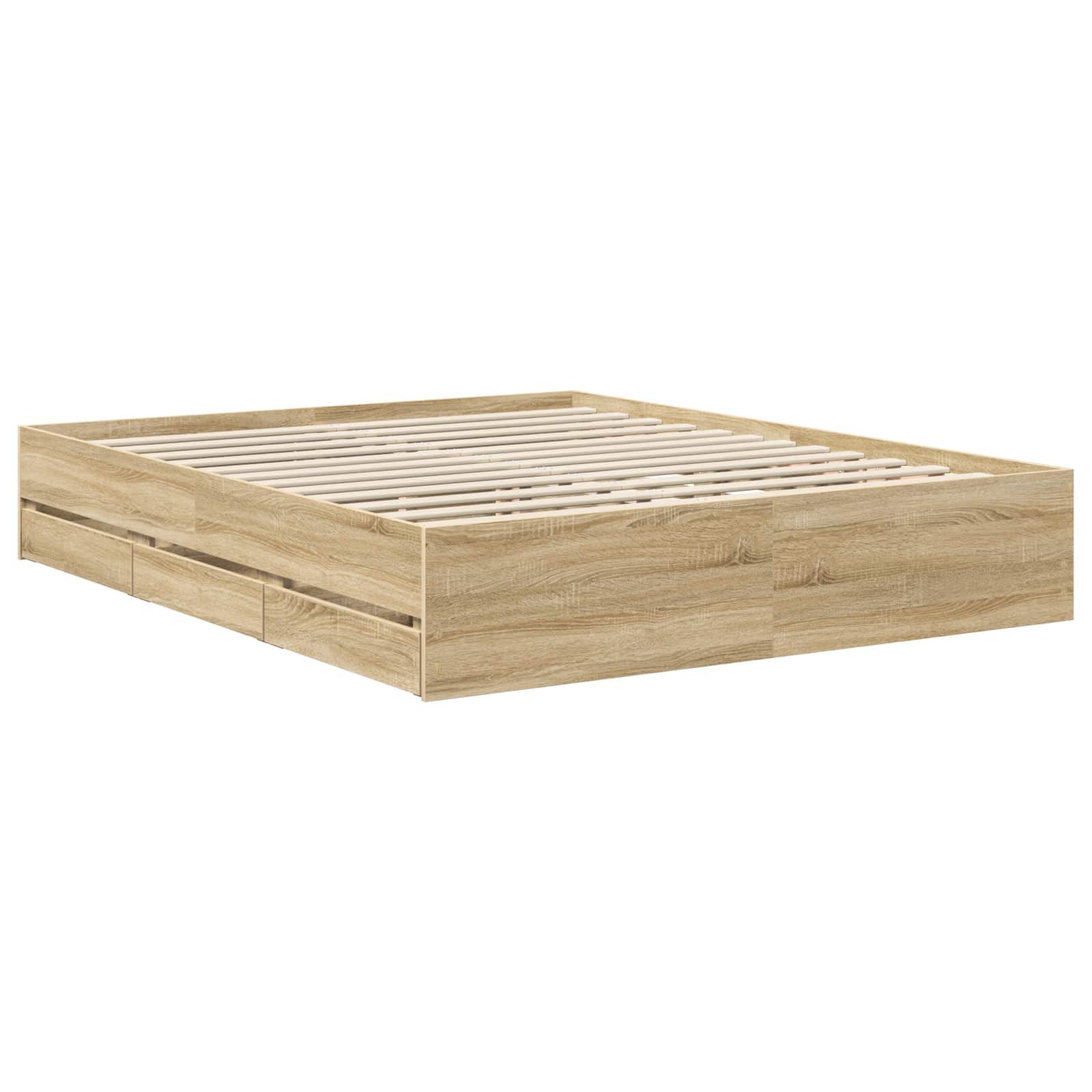 Bed Frame with Drawer Sonoma Oak 160 x 200 cm Engineer Wood