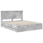 Bed Frame with Drawer Concrete Grey 160 x 200 cm Engineer Wood