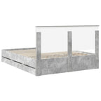 Bed Frame with Drawer Concrete Grey 160 x 200 cm Engineer Wood
