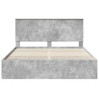 Bed Frame with Drawer Concrete Grey 160 x 200 cm Engineer Wood