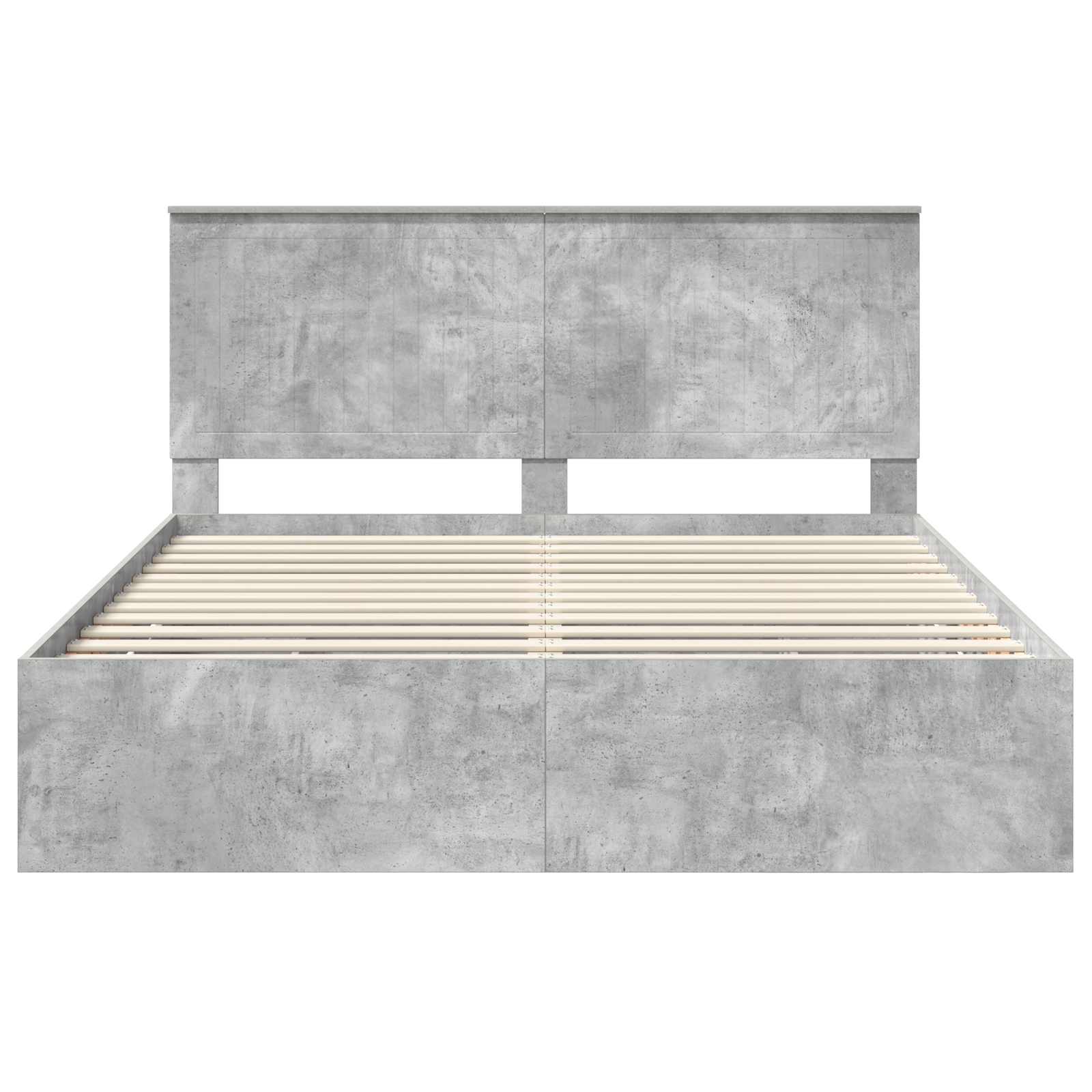 Bed Frame with Drawer Concrete Grey 160 x 200 cm Engineer Wood