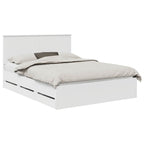 Bed Frame with Drawer White 150 x 200 cm Engineer Wood