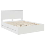 Bed Frame with Drawer White 150 x 200 cm Engineer Wood