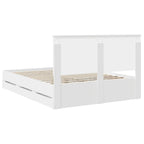 Bed Frame with Drawer White 150 x 200 cm Engineer Wood