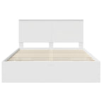 Bed Frame with Drawer White 150 x 200 cm Engineer Wood