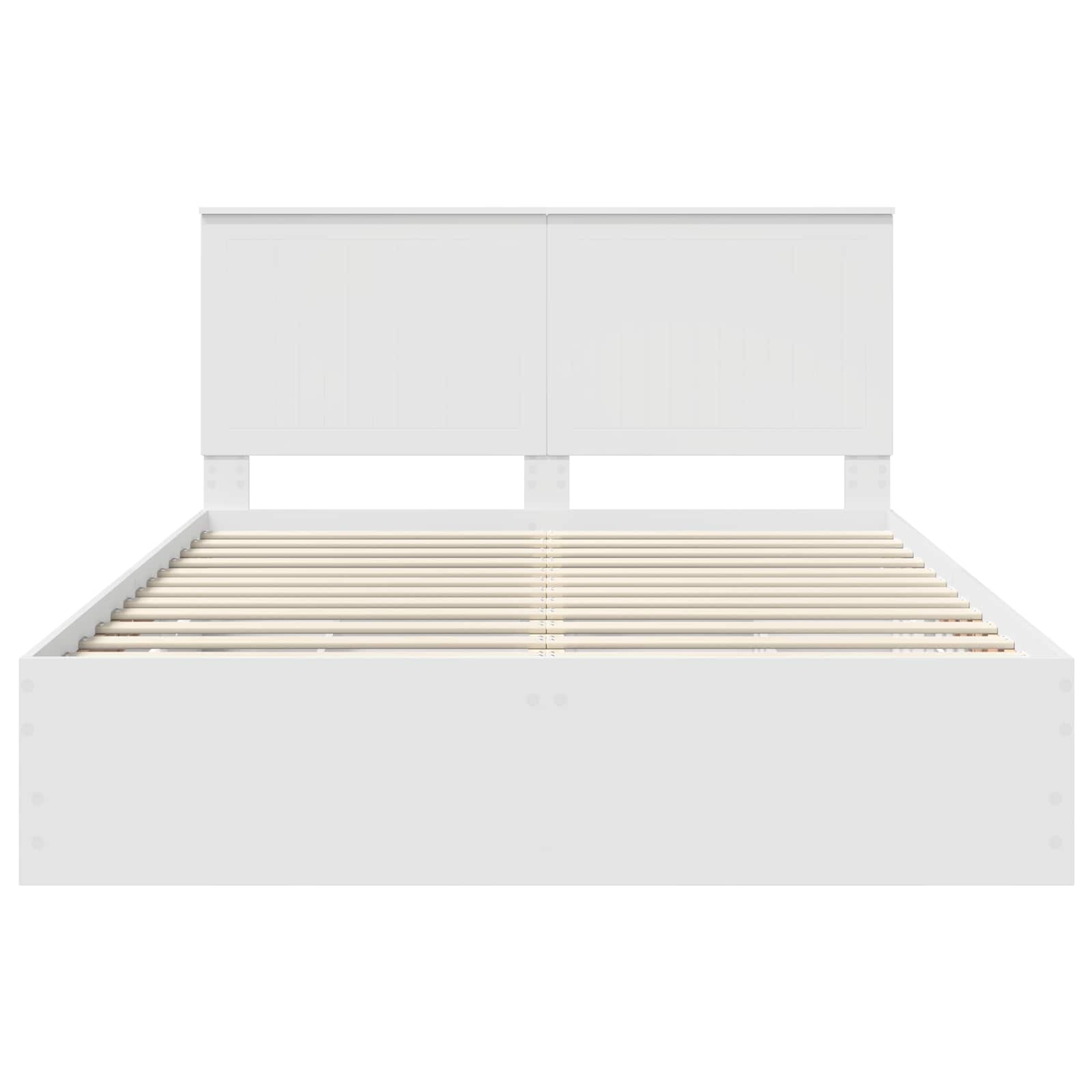 Bed Frame with Drawer White 150 x 200 cm Engineer Wood
