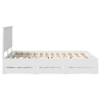 Bed Frame with Drawer White 150 x 200 cm Engineer Wood